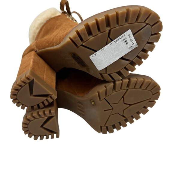Gianni Bini Sight See Suede Shearling Lug Sole Booties Size 6.5 Hiker Platform - Picture 8 of 11